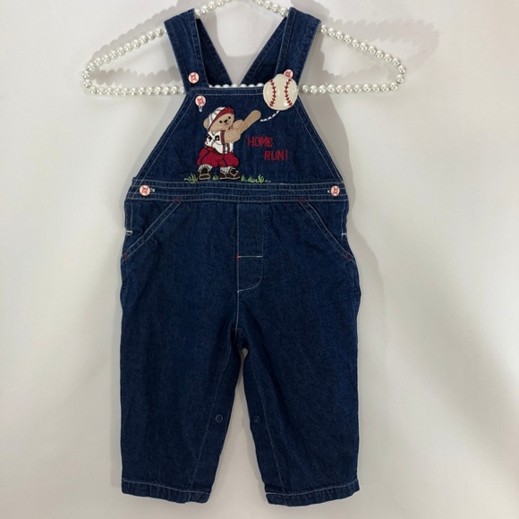 Carter's Other - Carter's Boys Denim Overalls Baseball Motif